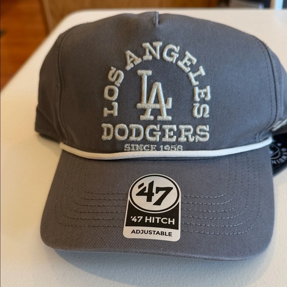 '47 Los Angeles Dodgers Gray Hat with White Logo Piping NWT. Box36 - Picture 1 of 4